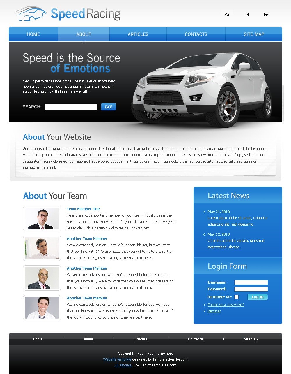 Racing Website Template Web Sitesi #51468 - Ekran resmi