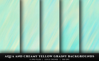 Aqua and Creamy Yellow Grainy Texture Backgrounds