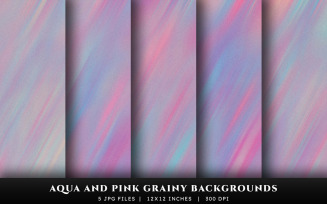 Aqua and Pink Grainy Texture Backgrounds