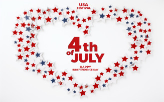 4th of july in love shape