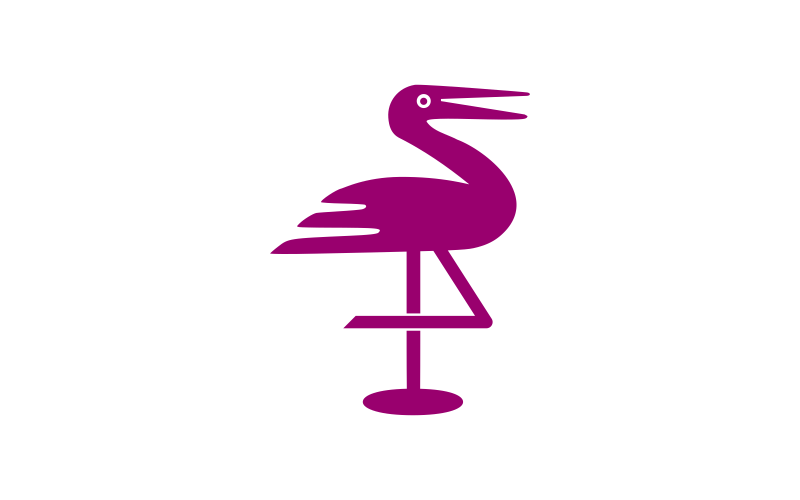 Modern Flamingo Bird Logo Design Logo Template