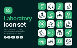 Modern Laboratory Icon Set