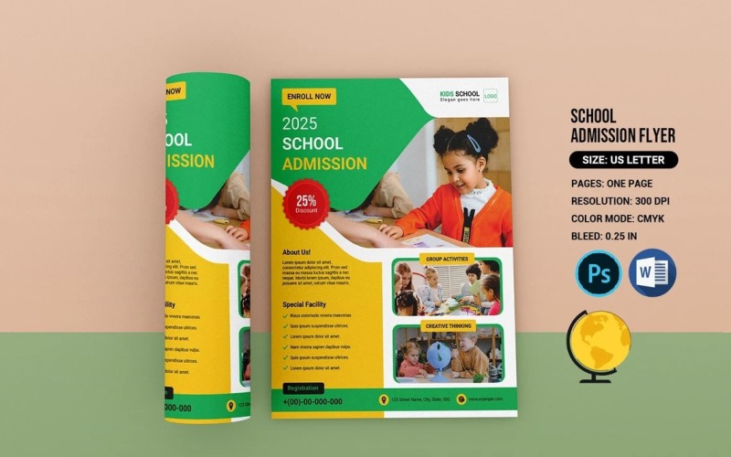Printable School Admission Flyer Template Corporate Identity