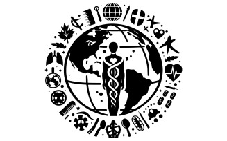 World Health logo silhouette vector art illustration