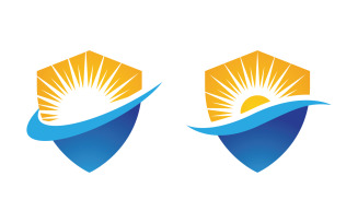 Shield security vector illustration design template v.17