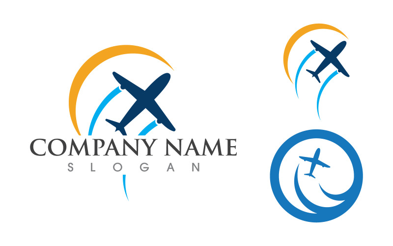 Airplane icon travel illustration design Logo Template v.4