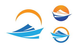 Cruise ship vector icon Logo Template illustration design v.14