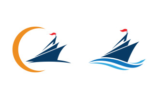 Cruise ship vector icon Logo Template illustration design v.15