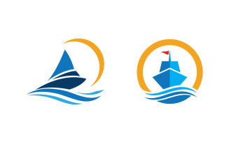 Cruise ship vector icon Logo Template illustration design v.17