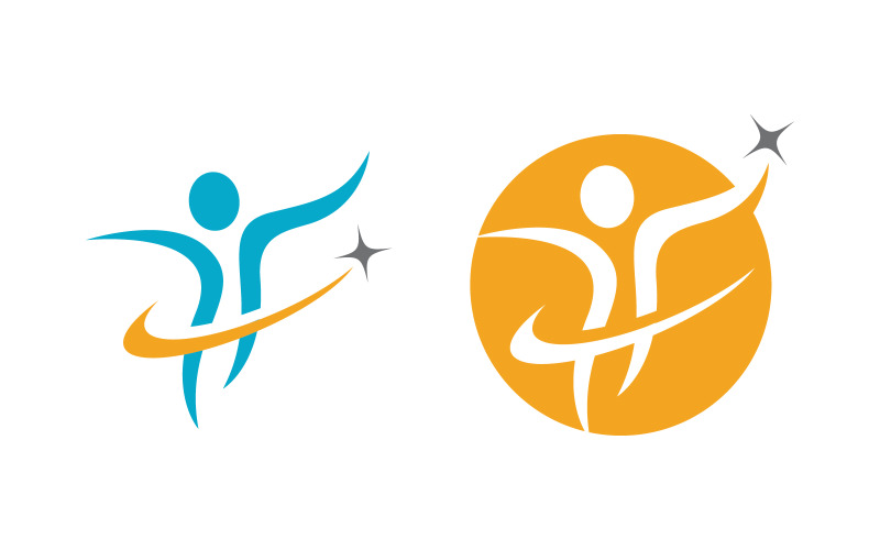 Healthy life Human character logo sign illustration v.218 Logo Template