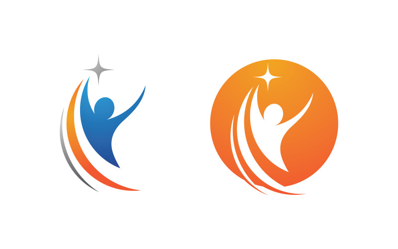 Healthy life Human character logo sign illustration v.220 Logo Template