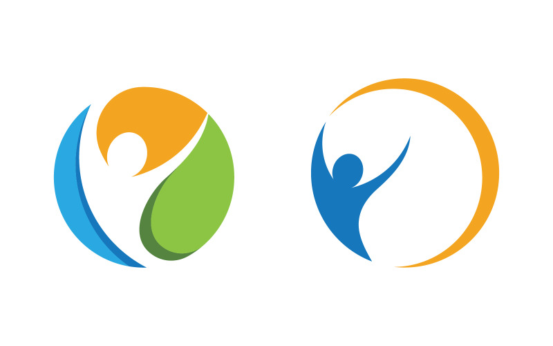 Healthy life Human character logo sign illustration v.222 Logo Template