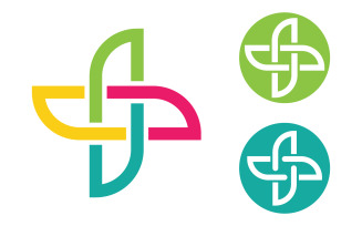 Hospital Healthy life Medical with leaf Logo template v.10