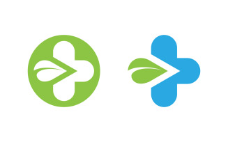 Hospital Healthy life Medical with leaf Logo template v.4
