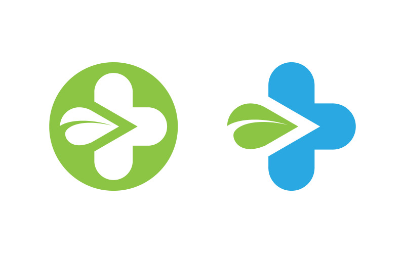 Hospital Healthy life Medical with leaf Logo template v.4 Logo Template