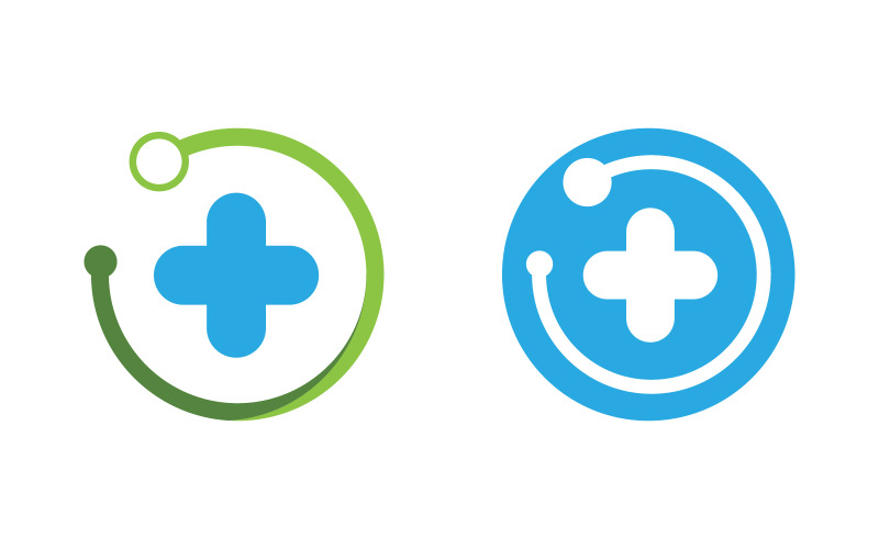 Hospital Healthy life Medical with leaf Logo template v.5 Logo Template