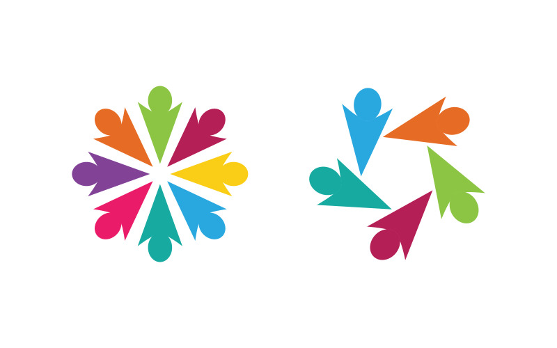 Human care group network and social logo design v.17 Logo Template