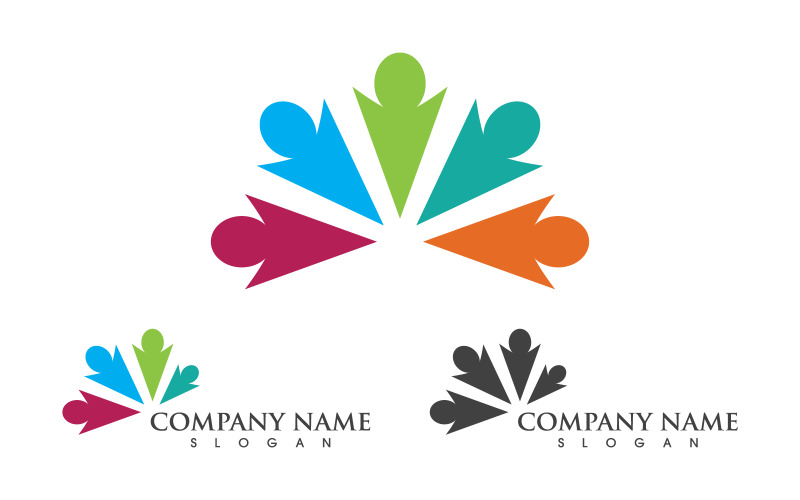 Human care group network and social logo design v.22 Logo Template