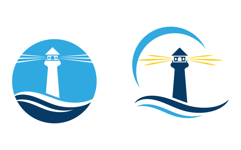 Light house ocean vector icon illustration template design v.4 Logo Template