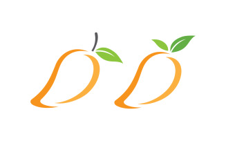 Mango fresh fruit logo design Vector icon Template v.4