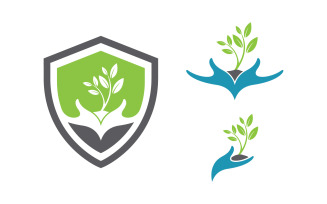 Nature leaf ecology vegan concept Logo illustration v.88