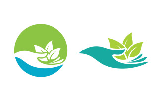 Nature leaf ecology vegan concept Logo illustration v.90