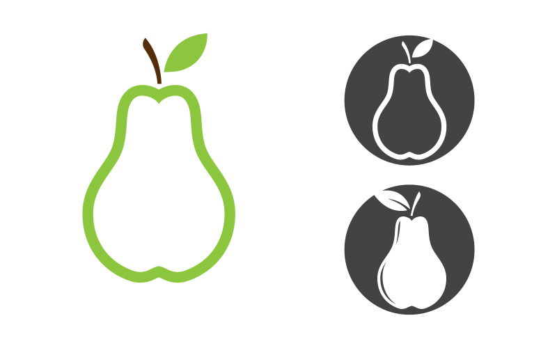 Pear fresh fruit logo design Vector icon illustration v.1 Logo Template