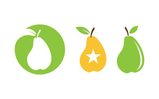Pear fresh fruit logo design Vector icon illustration v.2