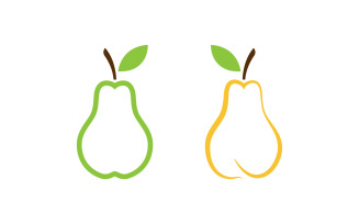 Pear fresh fruit logo design Vector icon illustration v.3
