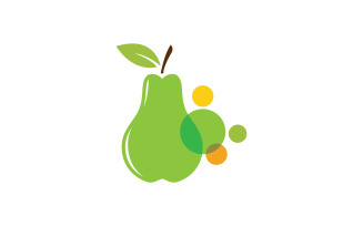 Pear fresh fruit logo design Vector icon illustration v.4
