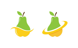 Pear fresh fruit logo design Vector icon illustration v.5
