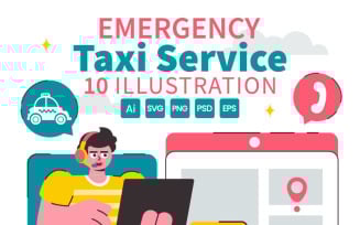 10 Emergency Taxi Service Illustration