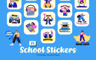 School Stickers Collection