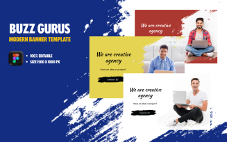 Buzz Gurus - Free Website landscape modern banner template design