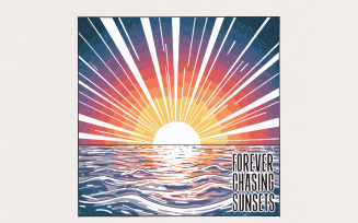 Forever Chasing Sunsets PNG, Summer Vibes PNG, Retro Summer PNG, Vacation PNG, Sublimation Designs,