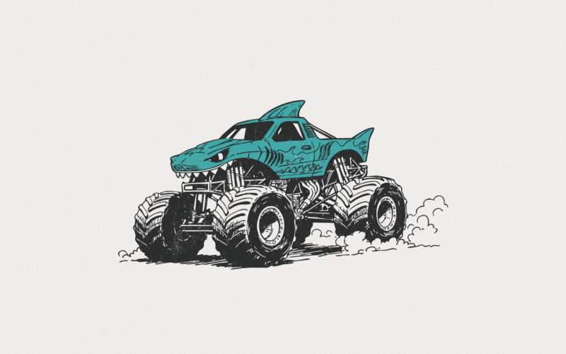 Monster Truck PNG, Unique Truck Art, Sublimation Design, Trendy PNG, Digital Download Art, Monster Illustration