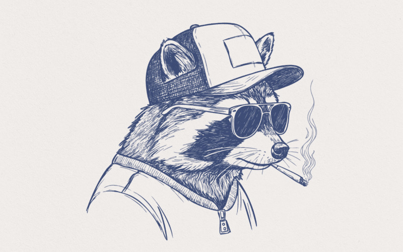 Raccoon Mullet Trucker Hat PNG, Redneck Animals, Trailer Park Trash, Raccoon PNG, Trash Panda png, Illustration