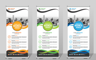 Business Roll up banner template, Corporate Business Conference dl flyer
