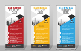 Business Roll up banner template, Creative and innovative solution pull up banner