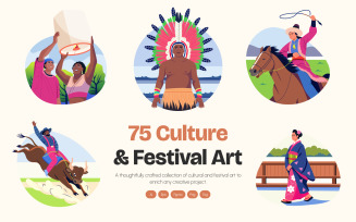 Culture and Festival Art Illustration Set