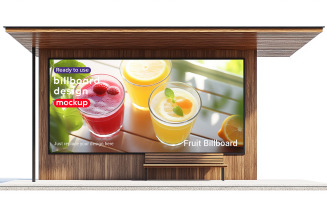 Refreshing Drink Billboard Presentation Psd Fruit Drink Advertisement Mockup Natural Juice Billboard