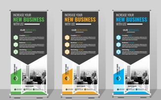 Roll up banner template, Corporate Business Conference dl flyer
