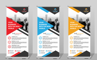 Roll up banner template, Modern roll up banner design template