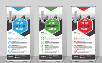 Roll up banner template, Modern roll up banner template design