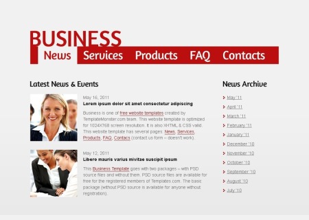Free Business   - Single Page Layout