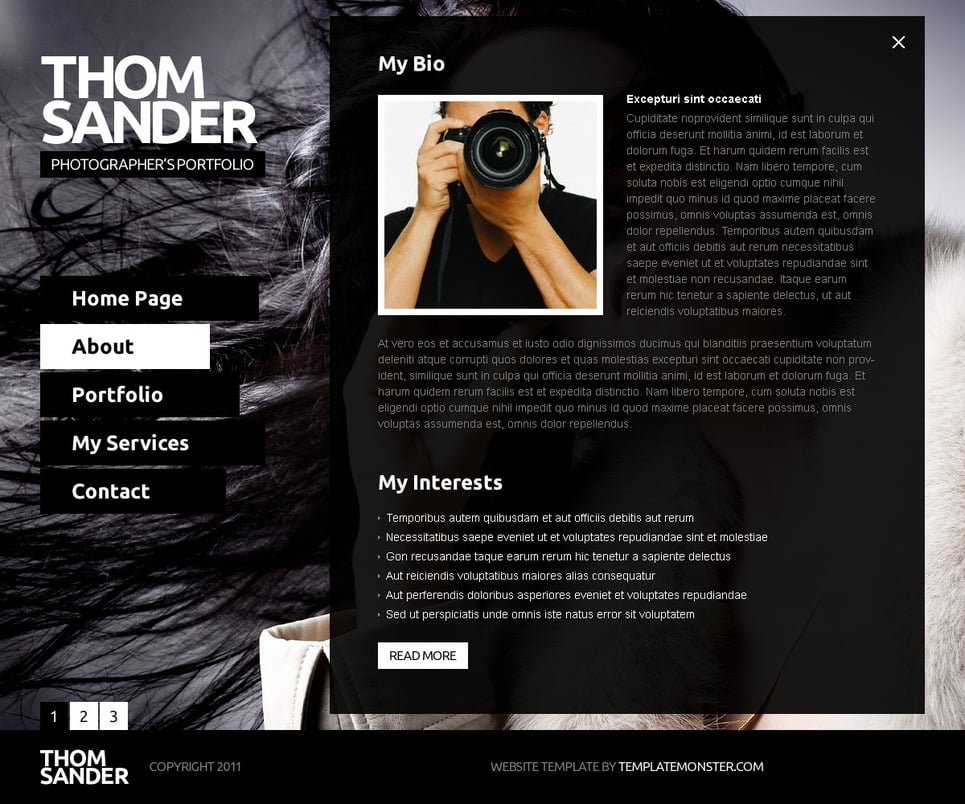 rapidweaver themes photography free Full Photography  JS Website  Template Free