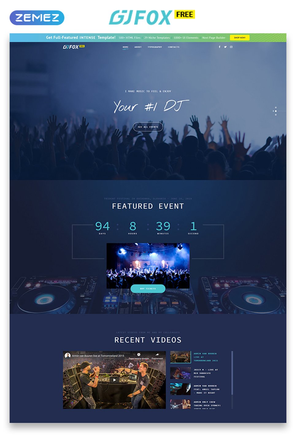 free-music-website-template