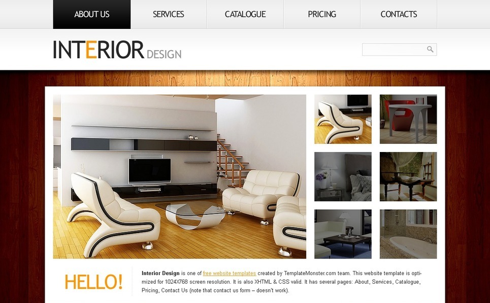  Free  Website Template  Clean Style Interior