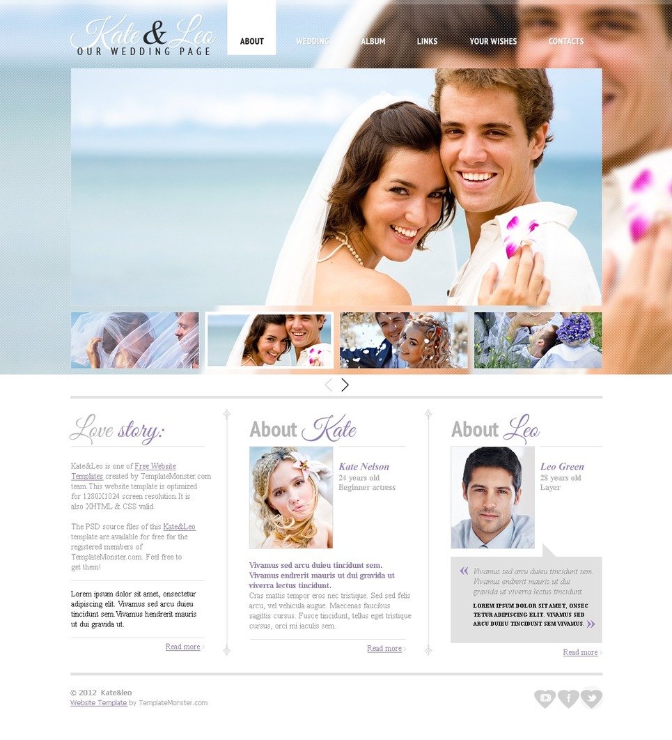 Free Website Template Wedding Page