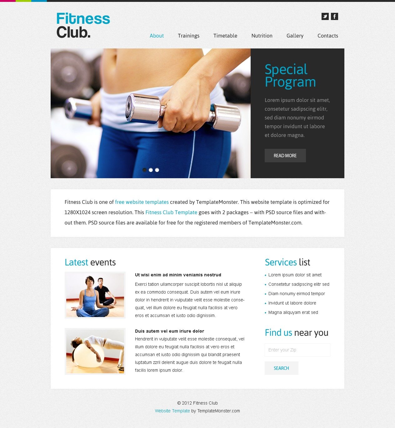 Ingyenes Weboldal sablon - Fitnesz klub Weboldal sablon 51573 - képernyőkép